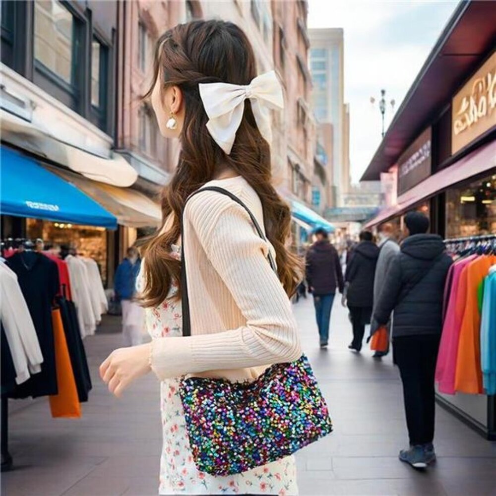 Sequin Purse Crossbody Shoulder Sparkly Bag Multicolor Handbag Elegant Clutch
